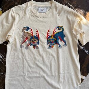Graphic Cream T-Shirt with Mythical Creatures